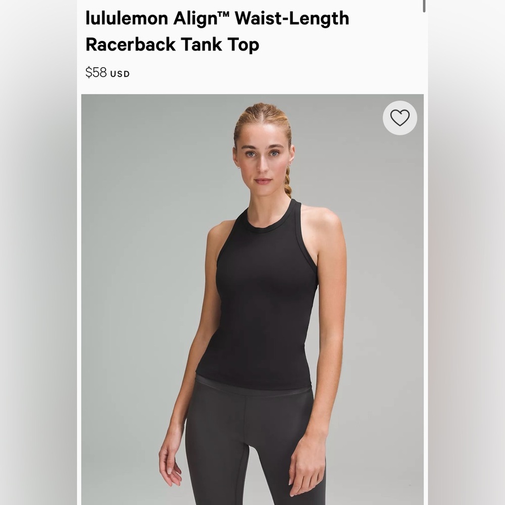 Lululemon Align Waist Length Racerback Tank Top